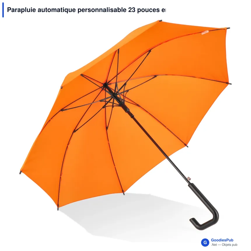 Parapluie automatique personnalisable 23 pouces en pongée avec logo - Mistralwood - Image 3