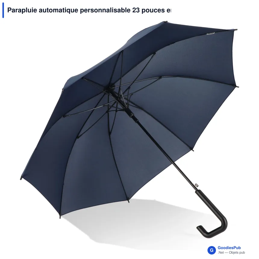 Parapluie automatique personnalisable 23 pouces en pongée avec logo - Mistralwood - Image 4