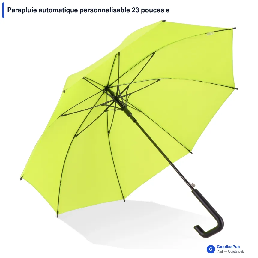 Parapluie automatique personnalisable 23 pouces en pongée avec logo - Mistralwood - Image 5