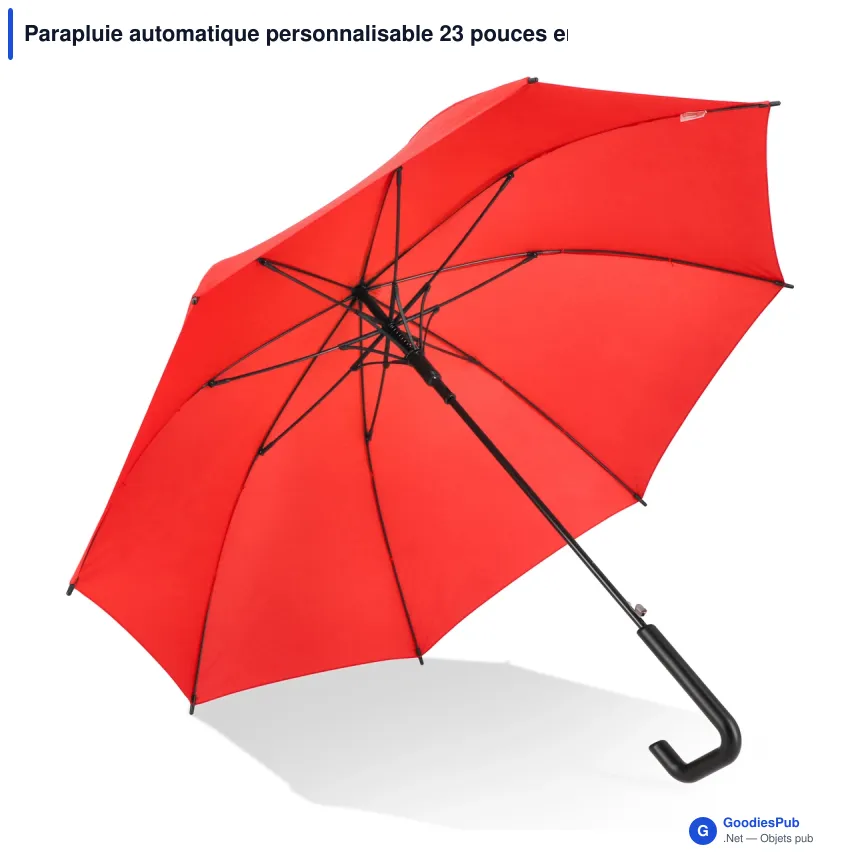 Parapluie automatique personnalisable 23 pouces en pongée avec logo - Mistralwood - Image 6