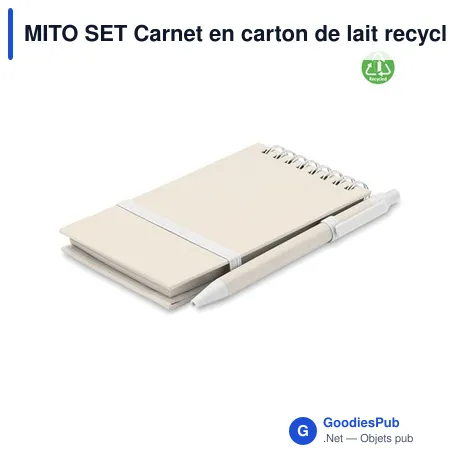 MITO SET Carnet en carton de lait recycl