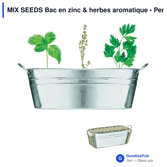 MIX SEEDS Bac en zinc & herbes aromatique - Image 1