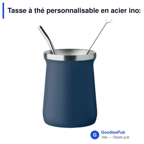 Tasse à thé personnalisable en acier inoxydable - MIYERBAavec logo