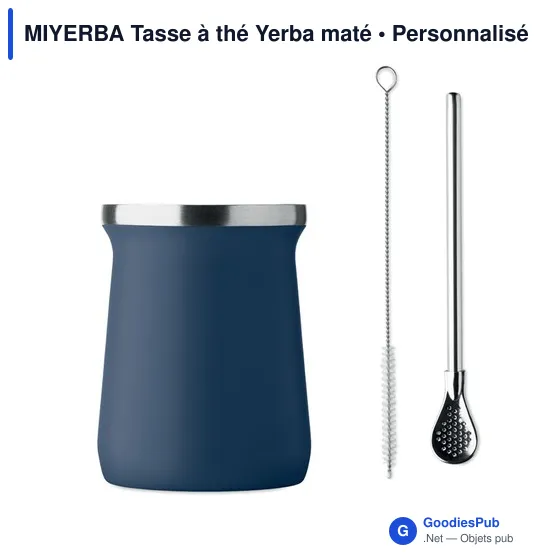 Tasse à thé personnalisable en acier inoxydable - MIYERBAavec logo - Image 2