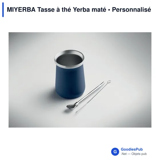 Tasse à thé personnalisable en acier inoxydable - MIYERBAavec logo - Image 3