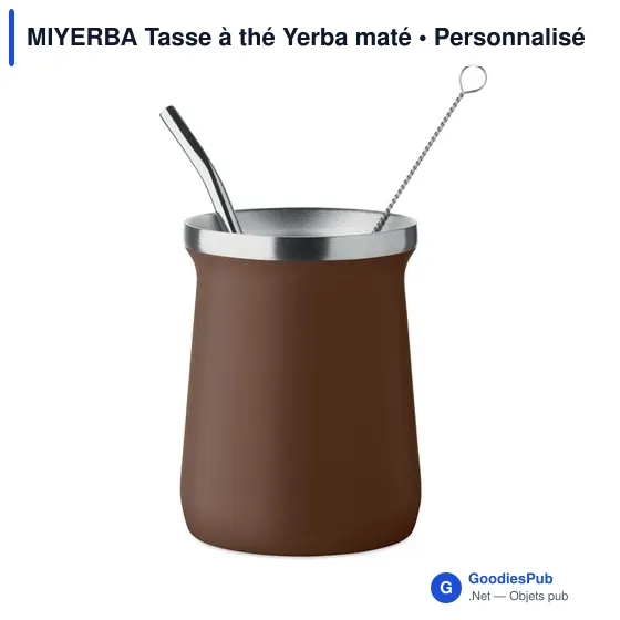 Tasse à thé personnalisable en acier inoxydable - MIYERBAavec logo - Image 5