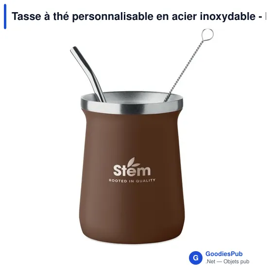 Tasse à thé personnalisable en acier inoxydable - MIYERBAavec logo - Image 7