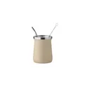 Variante beige - Tasse à thé personnalisable en acier inoxydable - MIYERBAavec logo