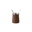 Variante marron - Tasse à thé personnalisable en acier inoxydable - MIYERBAavec logo