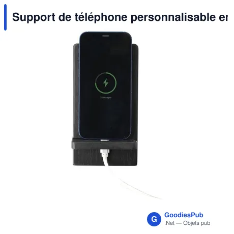Support de téléphone personnalisable en bambou Miyo avec logo