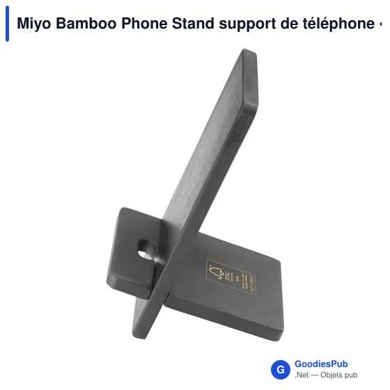 Support de téléphone personnalisable en bambou Miyo avec logo - Image 2