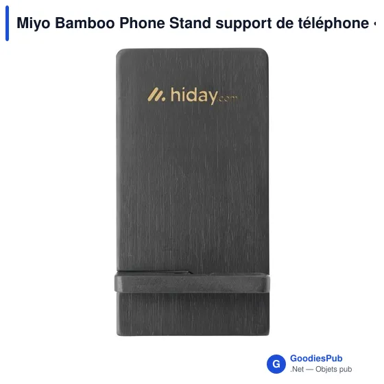 Support de téléphone personnalisable en bambou Miyo avec logo - Image 3