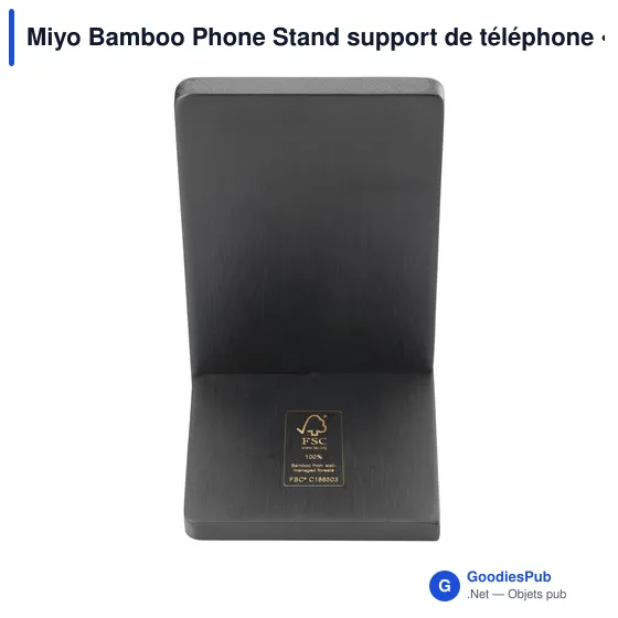 Support de téléphone personnalisable en bambou Miyo avec logo - Image 4