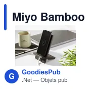 Support de téléphone personnalisable en bambou Miyo avec logo - Miniature 6