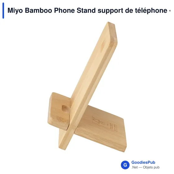 Support de téléphone personnalisable en bambou Miyo avec logo - Image 9