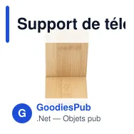 Support de téléphone personnalisable en bambou Miyo avec logo - Miniature 10
