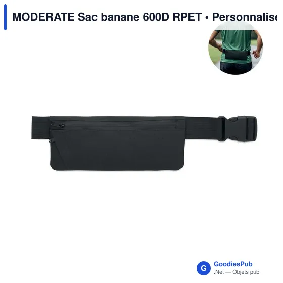 Sac banane personnalisable en 600D RPET avec logo - MODERATE - Image 1