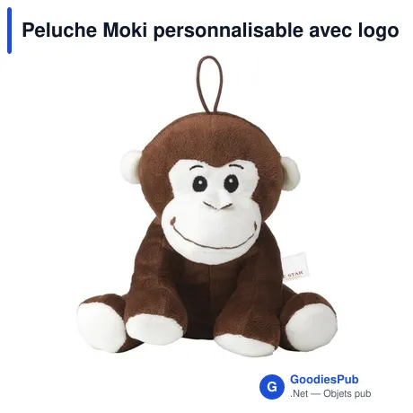 Peluche Moki personnalisable avec logo - Singe en peluche doux