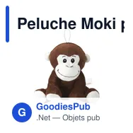 Peluche Moki personnalisable avec logo - Singe en peluche doux - Miniature 2