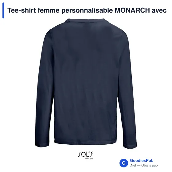 Tee-shirt femme personnalisable MONARCH avec logo - Image 2