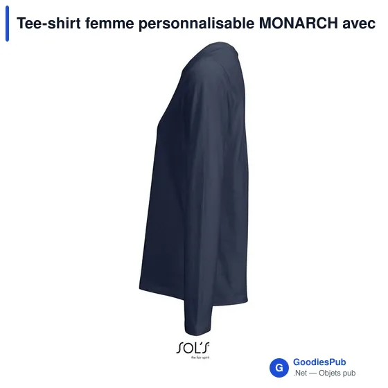 Tee-shirt femme personnalisable MONARCH avec logo - Image 3