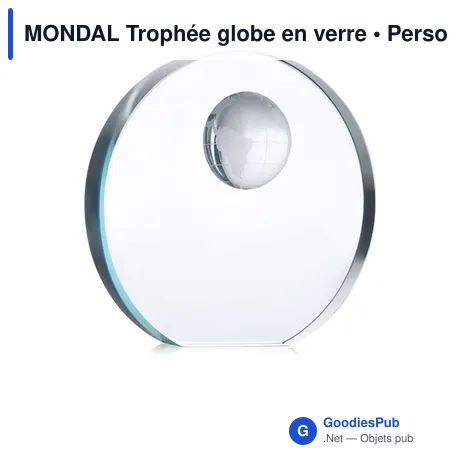 MONDAL Trophée globe en verre