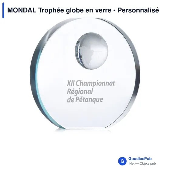 MONDAL Trophée globe en verre - Image 3