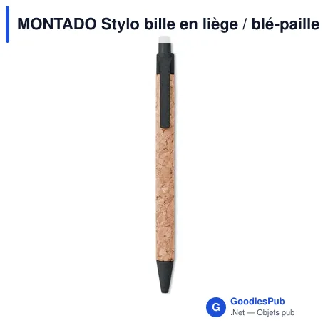 MONTADO Stylo bille en liège / blé-paille