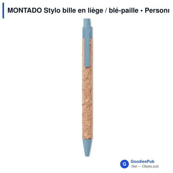 MONTADO Stylo bille en liège / blé-paille - Image 3