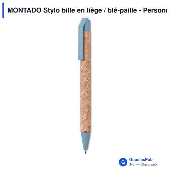 MONTADO Stylo bille en liège / blé-paille - Image 4