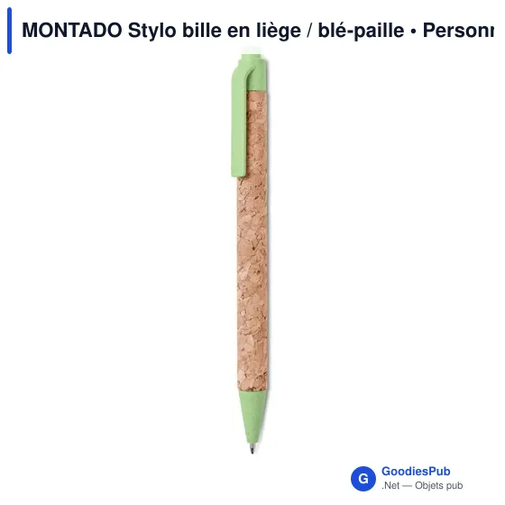 MONTADO Stylo bille en liège / blé-paille - Image 6