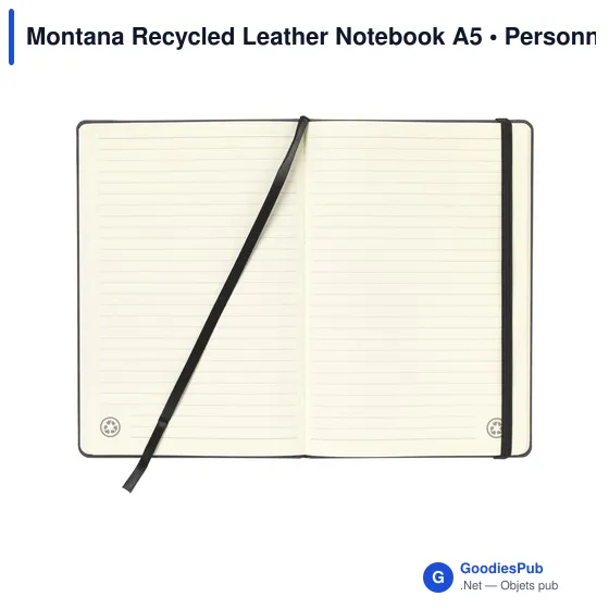 Carnet A5 personnalisable en cuir recyclé avec logo - Montana - Image 2