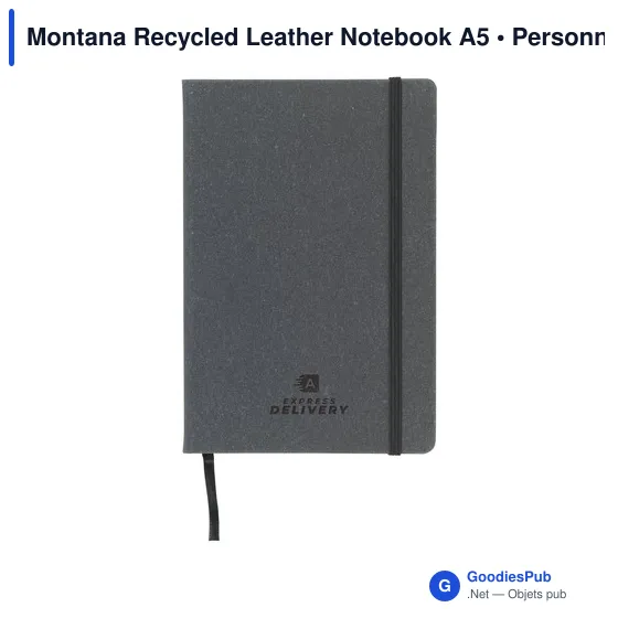Carnet A5 personnalisable en cuir recyclé avec logo - Montana - Image 3
