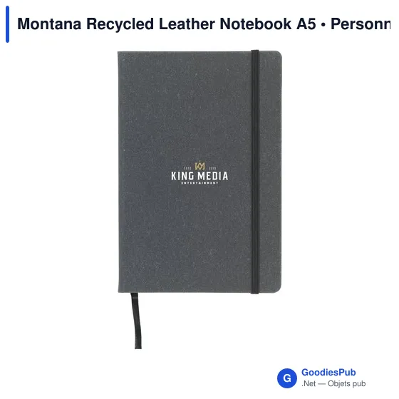 Carnet A5 personnalisable en cuir recyclé avec logo - Montana - Image 5