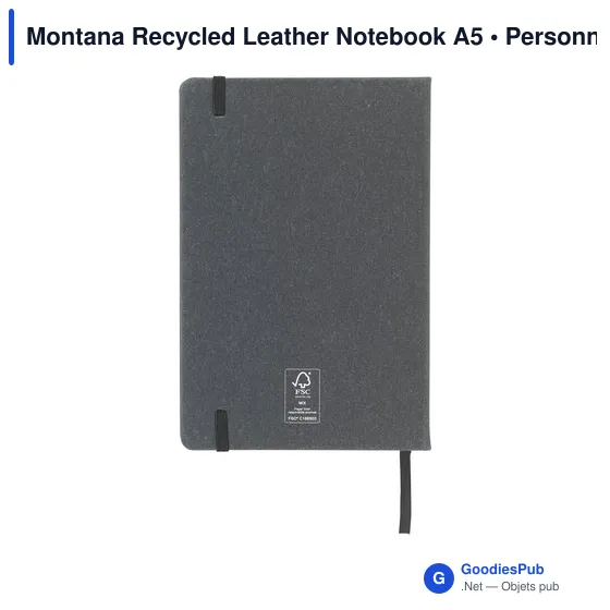 Carnet A5 personnalisable en cuir recyclé avec logo - Montana - Image 6