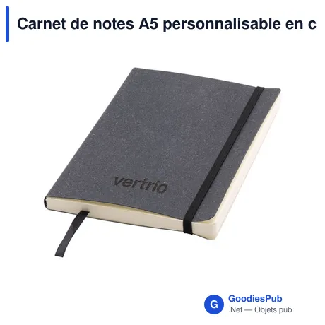 Carnet de notes A5 personnalisable en cuir recyclé avec logo