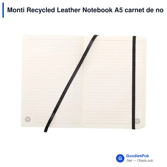 Carnet de notes A5 personnalisable en cuir recyclé avec logo - Image 2