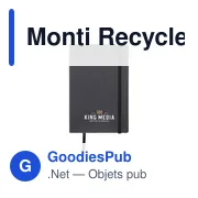 Carnet de notes A5 personnalisable en cuir recyclé avec logo - Miniature 6