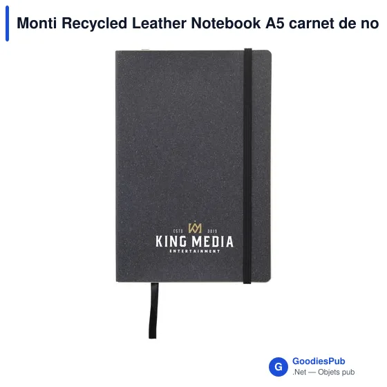 Carnet de notes A5 personnalisable en cuir recyclé avec logo - Image 6