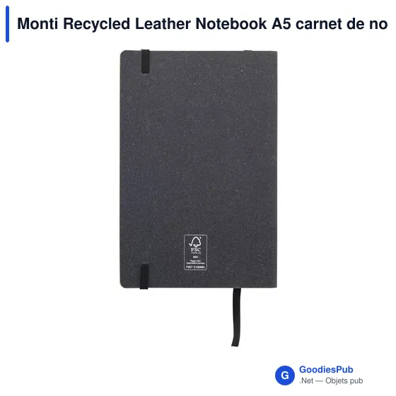 Carnet de notes A5 personnalisable en cuir recyclé avec logo - Image 7