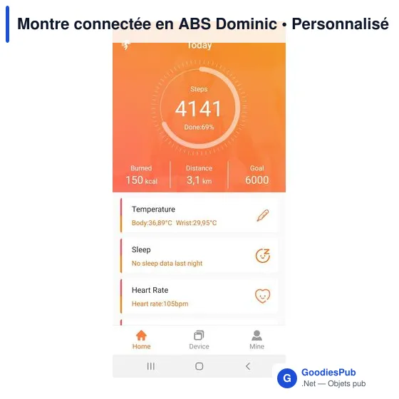 Montre connectée personnalisable avec logo - Modèle Dominic - Image 5