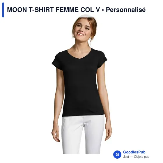 MOON T-SHIRT FEMME COL V - Image 1