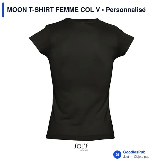 MOON T-SHIRT FEMME COL V - Image 2