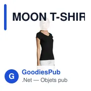 MOON T-SHIRT FEMME COL V - Miniature 3