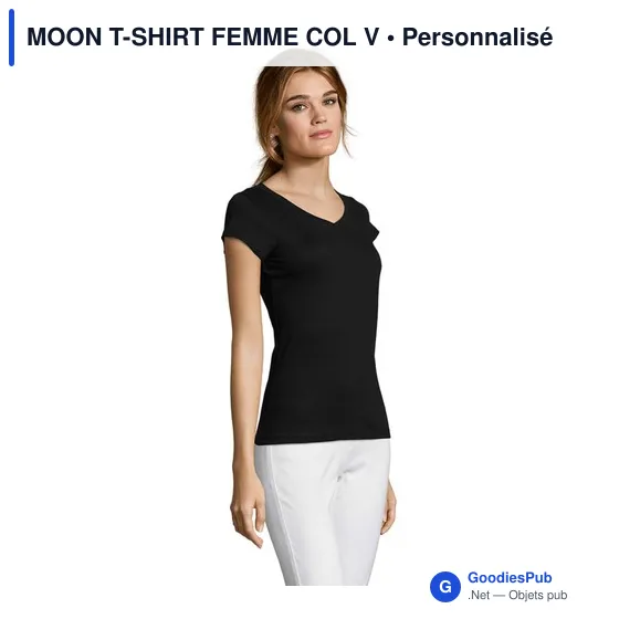 MOON T-SHIRT FEMME COL V - Image 3