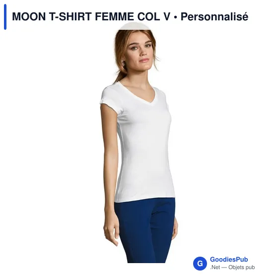 MOON T-SHIRT FEMME COL V - Image 6