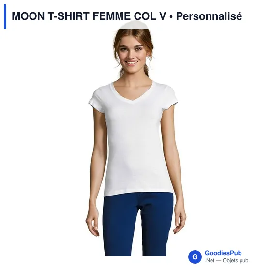 MOON T-SHIRT FEMME COL V - Image 7
