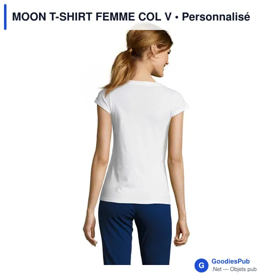 MOON T-SHIRT FEMME COL V - Image 8