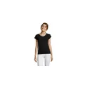 Variante noir profond - MOON T-SHIRT FEMME COL V