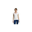 Variante blanc - MOON T-SHIRT FEMME COL V
